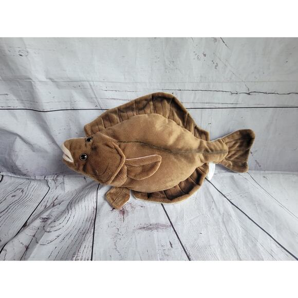 Flounder Flatfish Plush Large Stuffed Fish Toy 17in Cabin Critters - Picture 1 of 7